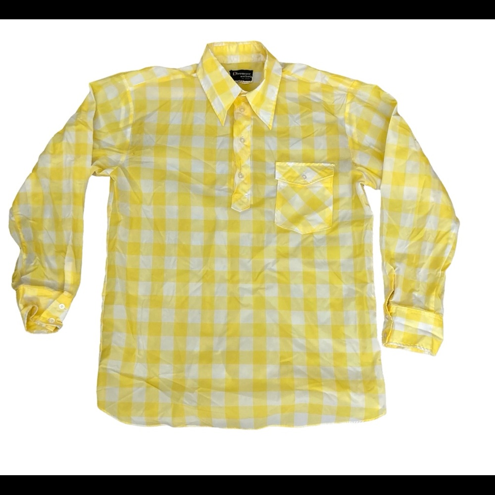 Vintage Obermeyer Yellow Plaid Windshirt Made in Japan size Medium